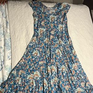 Soft surrounding casual multicolor flower pattern dress